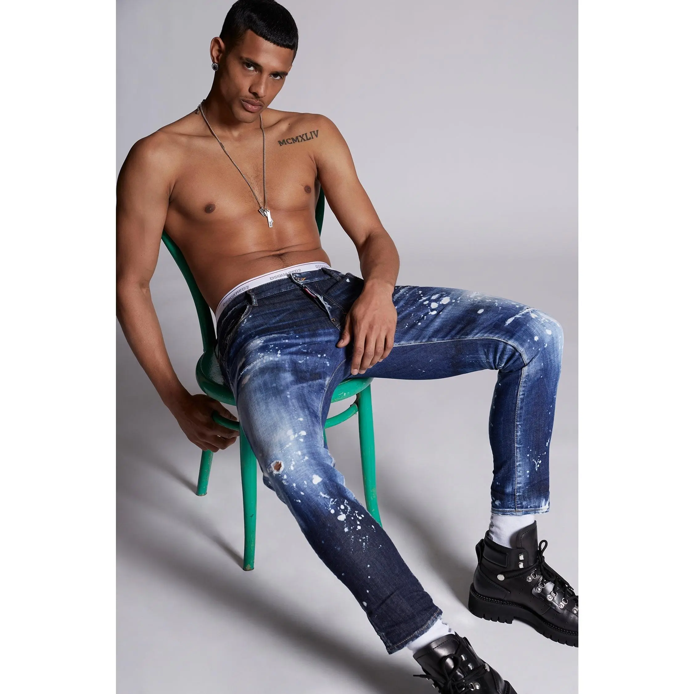 DSQUARED2 Dark SS Snowboard Wash Skater Jeans Mens Apparel