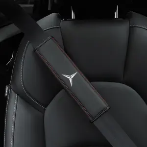 PU Leather Seat Belt Shoulder Covers for Mercedes-Benz Models, Two/four Pieces Set, Durable & Stylish Car Accessories