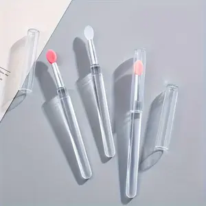 Professional Silicone Lip Brush with Cap - Lip Brushes for Precise Lipstick Application, Easy-to-Use Cosmetic Tool for Beauty Enhancement, Travel-Friendly Design, Soft Bristles for Smooth Finish