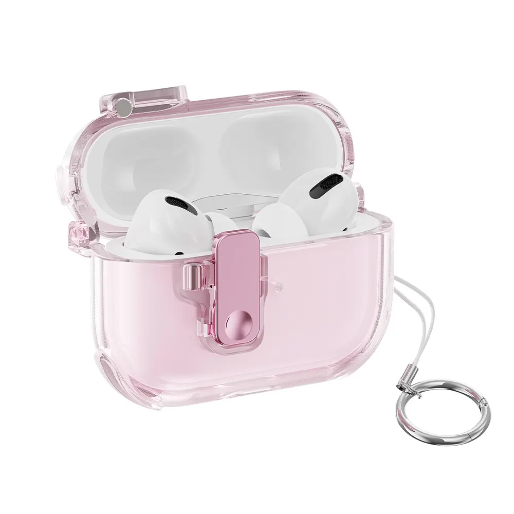 Toocki clear protective case for AirPods Pro 2nd generation case, with magnetic safety lock, Magsafe one-click opening function, matches Airpod Pro case and Airpod Pro 2 case