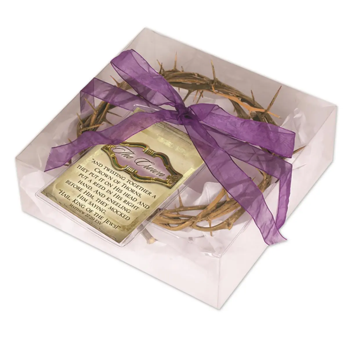 Dicksons 6 in. Wooden Religious Inspirational Crown of Thorns Ornament, 1 lbs, Detailed Craftsmanship, Gift Box with Scripture Tag, Unique Encouragement Gift, Ornaments