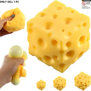 Cheese Squeeze Toy, Soft Novelty Toy, Rebounding Sensory, Sensory Stress Reliever, Stress Relief for Kids & Adults, Food Theme Squishy Toys, Model Rjc-020