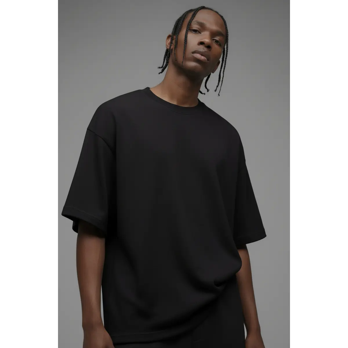 410 Oversized Fleece Tee - Black