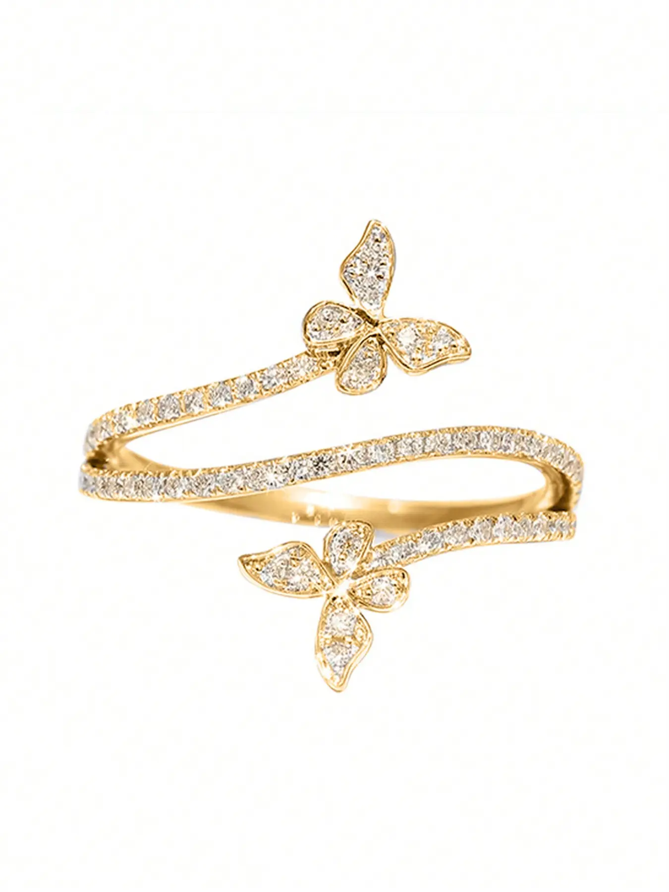 1 PC Elegant Cubic Zirconia Butterfly Ring For Women Bridal Beautiful Rings For Wedding Engagement Jewelry Valentine's Day