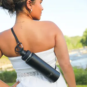 Sling Bottle - only water bottle with a built-in retractable strap for hands-free hydration when you want it