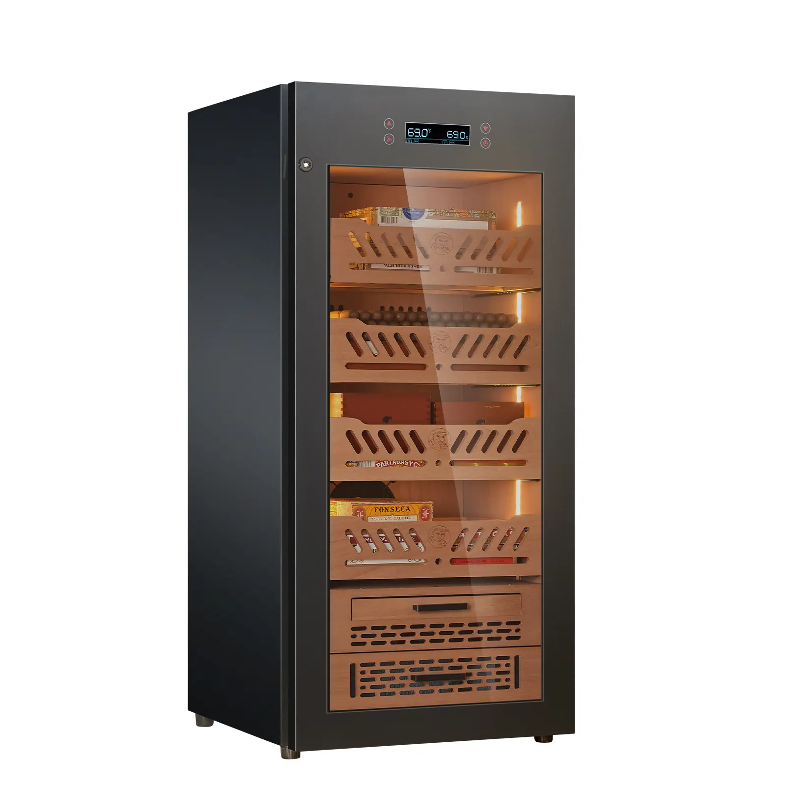Cigar Humidor Cabinet, YohTron Constant Humidity&Temperature Cigar Cabinet with Spanish Cedar Liner&Shelves
