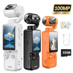 W&O Upgraded Digital Camcorder with 32GB SD Card, 180° Rotatable Lens Vlogging Video Camera, Portable Full Body Recording Camera for Travel Daily Life Vlogging, Ideal Holiday Birthday Christmas Gift