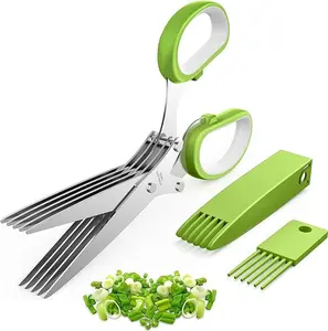 5-Blade Herb Scissors Kitchen Tool – Multi Blade Cutter for Herbs, Fast Chopping Gadget