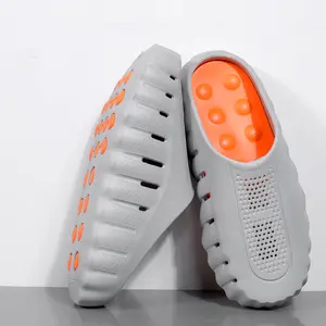 MIND 001 Men's Thick-Cushioned Acupoint Massage EVA Clogs - Non-Slip, Drainage, Waterproof Recovery Slide Slippers with Plus Sizes for Indoor Shower, Outdoor Beach Use
