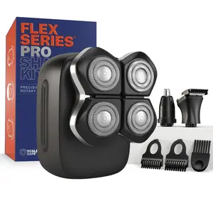 FREEBIRD FlexSeries Pro Electric Head & Body Shaver For Men - Cordless Wet/Dry Shaving Kit with QuadTorque Motor, IPX7 Waterproof, 5-in-1 Grooming Set for Bald Men - Wetdryshaving