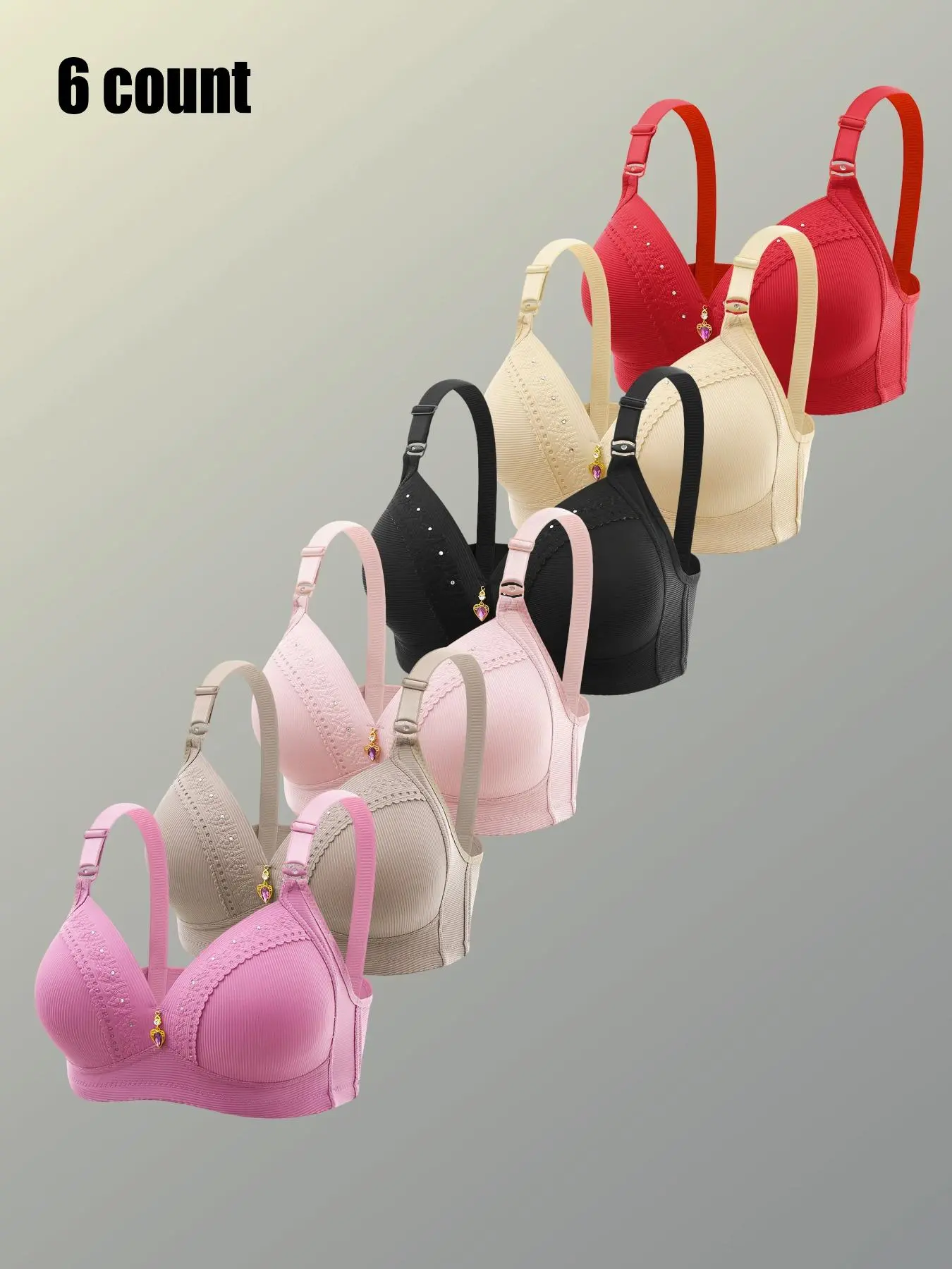 Women's Solid Color Underwire Bra, Breathable Comfortable Push Up Bra, Soft Lingerie for All Seasons, Underwear, Shapewear Bra, Adjustable Bras, Bras with Underwire, Underwire Unlined