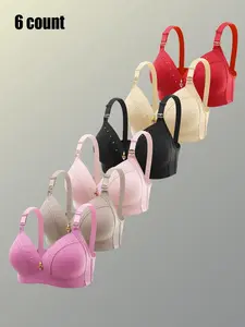 Women's Solid Color Underwire Bra, Breathable Comfortable Push Up Bra, Soft Lingerie for All Seasons, Underwear, Shapewear Bra, Adjustable Bras, Bras with Underwire, Underwire Unlined