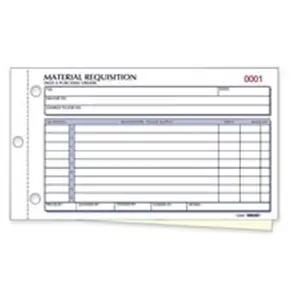 Rediform Office Products  Material Requisition Forms- 2-Parts- Crbnls- 4-.25in.x7-.88in.