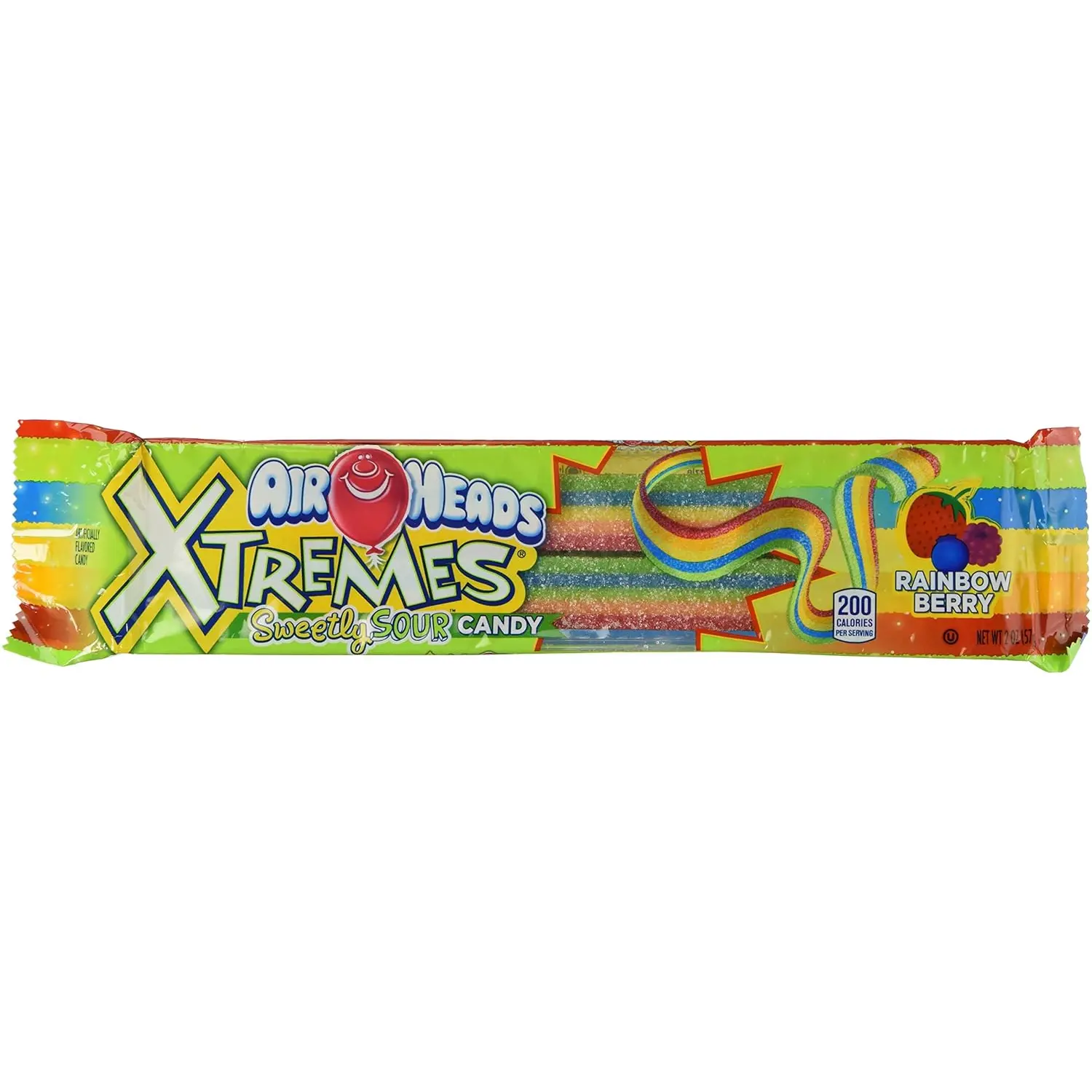 Airheads Extremes Sour Candy, Rainbow Berry, 2 Ounce (Pack of 4 Individual Packages)
