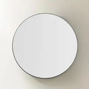 Z Gallerie Cade Wall Mirror - Black&Gold Decor Round Glass Iron Minimalist Light