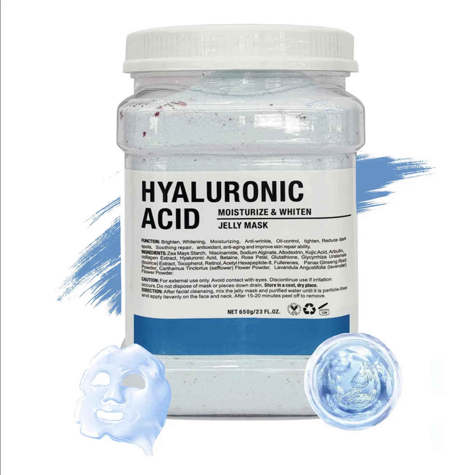 Fokiabin Hyaluronic Acid Jelly Mask - Deep Hydration & Glow, Spa-Grade Peel-Off Gel for All Skin Types Skincare Rose Comfort
