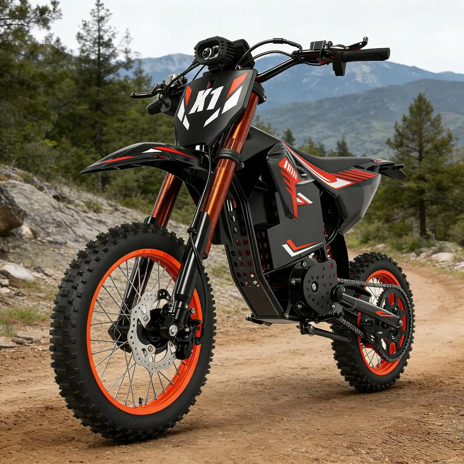 Qronge Electric Bike 4500w Rated Power Mid-Drive with 60V 28.8Ah Battery,60 MilesMiles Range All terrain Adventure e-bike for Adults