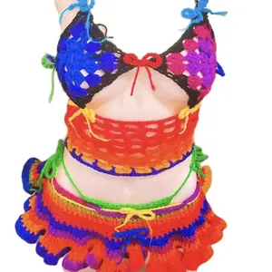 BlackEbonyNiche Mesh BOW Mini Skirt Set 3pc Womenswear Sleeveless