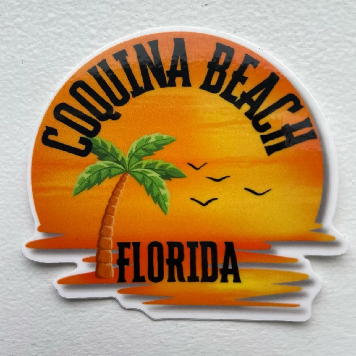 Coquina Beach Florida Sunset Sticker Decal for Car, Water Bottle, Laptop, Luggage, Cooler, Journal and More - Waterproof and Fade Resistant Decor Tiles Sticker Decorative