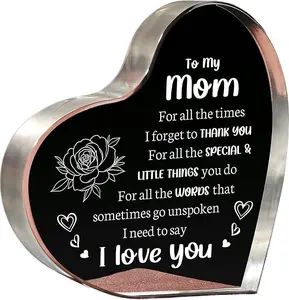 Mom Gifts for Mother's Day, I Love You Mom Acrylic Keepsake - Birthday Gifts for Moms from Daughter Son, Best Christmas Idea
