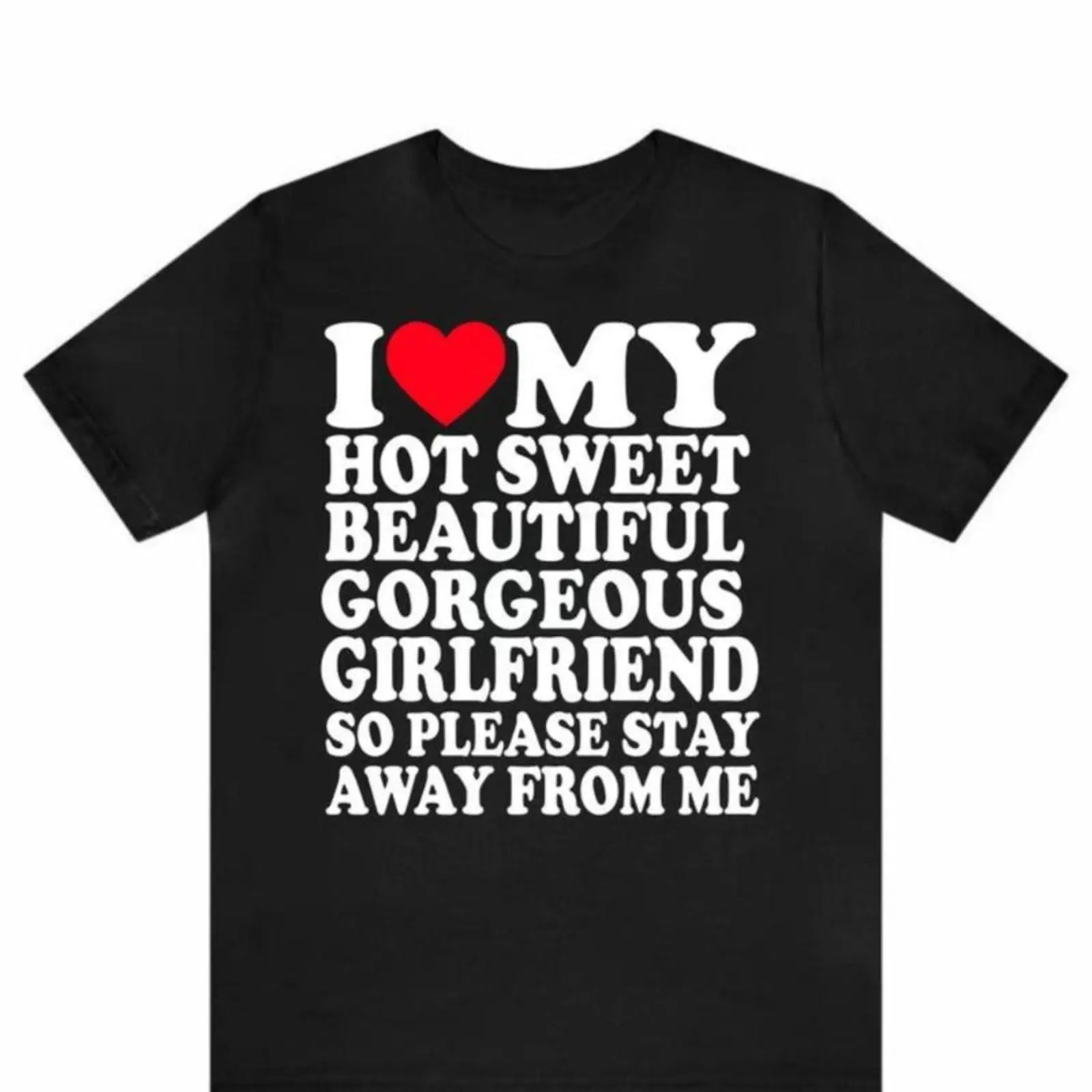 Casual Round Neck Shortsleeve Tshirt - Streetwear Sports Top, "I Love My Sweet Girlfriend/Boyfriend" Cute Couple Gift for Boyfriend's Birthday, Gifts For Boyfriend, Birthday Gifts For Bf