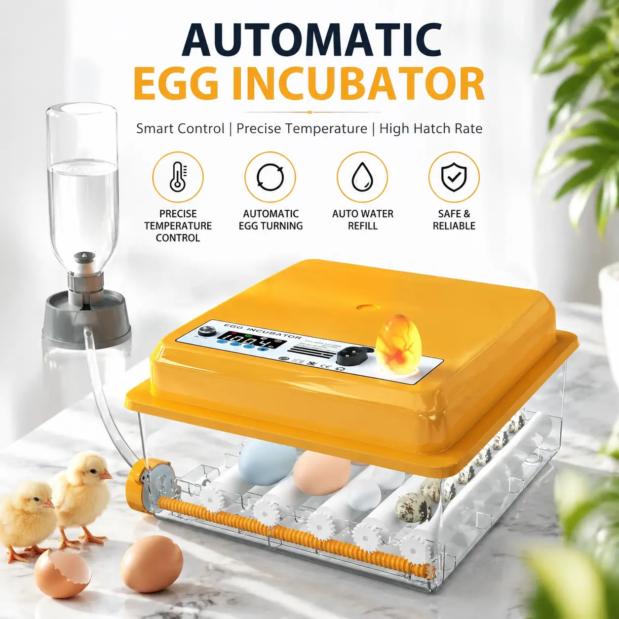 Chalixion 16/36-Egg Smart Automated Egg Incubator for Poultry - Precision Automatic Turning, Humidity Control, Temperature Regulation for Chicken, Quail, Duck Breeding (Pet Supplies, Reptile & Amphibian Feeding Tools), Hatch