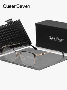 QUEENSEVEN 1 Piece Unisex Modern Interpretation Full Frame Plano Glasses Simple Design Square Frame Plano Glasses