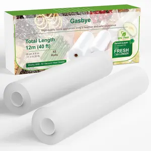 Gasbye Vacuum Sealer Bags, 2 Pack 11"x 20' Rolls, BPA-Free Commercial Grade, Durable Customized Size for Airtight Food Storage, Meal Prep or Sous Vide Cooking