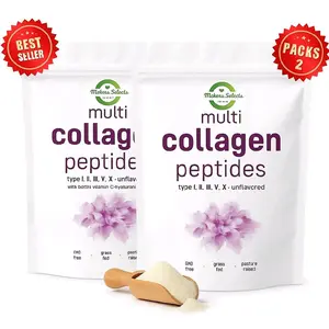 2 packs Multi Collagen Peptides Powder 2 lb – Types I II III V X | Hydrolyzed | Unflavored | Grass-Fed | Hair Skin Nails Joints Support | MaheerSelects
