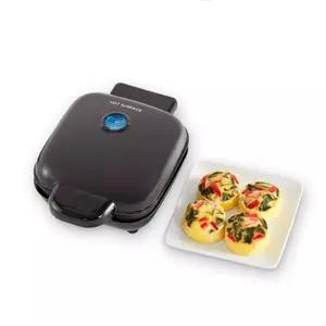 Egg Bite Maker - Black: 4-Egg Cooker, Electric Egg Bites Maker, 420W, Hand Wash, Aluminum & Plastic, Compact Griddle