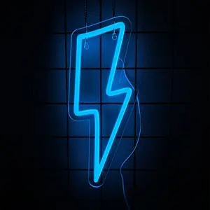 Neon Signs Lightning Bolt Neon Light Sign for Wall Decor, USB Powered Led Lightning Light Neon Sign for Bedroom, Kids Room, Birthday, Party, Wedding, Home,Kids Decorations, Led Neon Lights