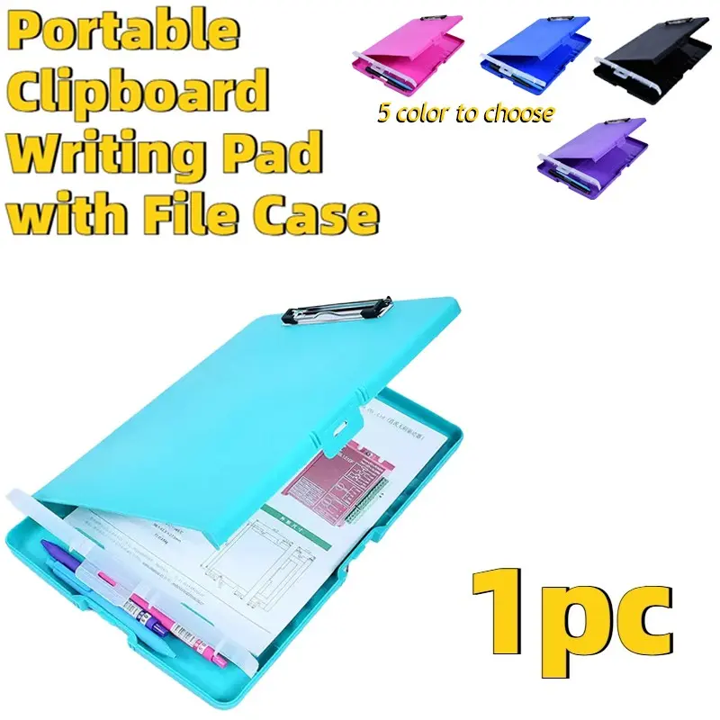 Multifunctional Portable Clipboard with 2 Storage Compartments, Nurse Clipboard Folder, Plastic Clipboard with Pen Holder, Office Supplies, Clipboards with Storage