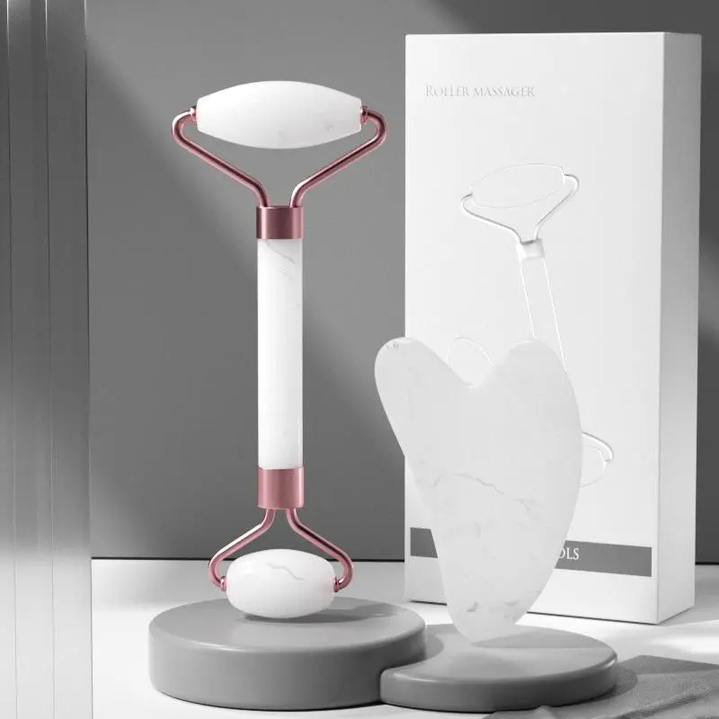 2counts Crystal Roller Massager Set, Non-Jade Facial Massage Tool, Dual-Head Face Beauty Scraper, Skin Care Equipment