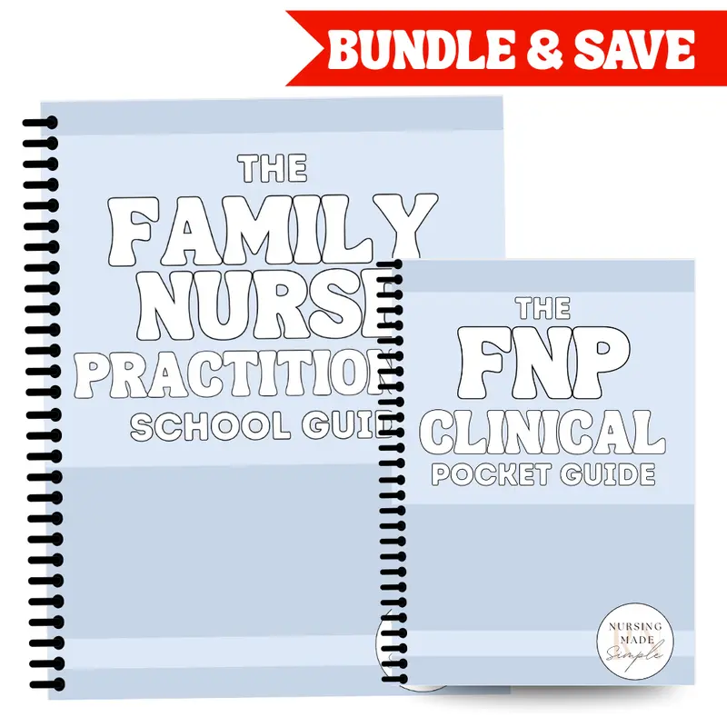 Family Nurse Practitioner (FNP) School Bundle - 300+ Page Quick-Reference Clinical Pharmacology Guide, Assessment Cram Sheets, Patho & Risk Factors Resources, Billing-Coding Aid, Fast Exam Tips Pocket-Size Clinical Help for Nursing Students