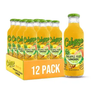 Calypso Pineapple Peach Limeade - Tropical Fusion of Sweet Pineapple & Juicy Peach with Real Fruit & Natural Flavors - 12 Pack - Beverage