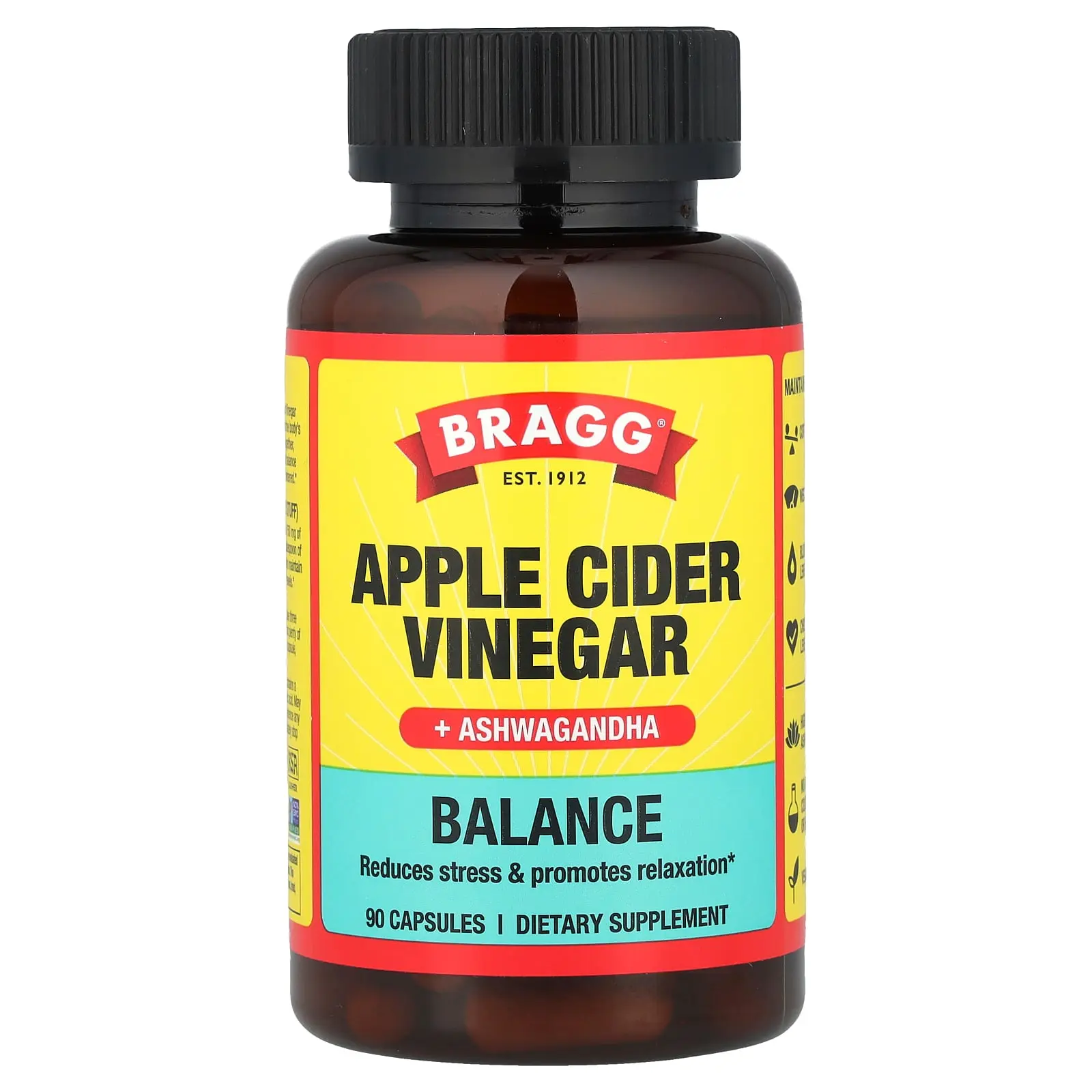 Bragg Apple Cider Vinegar + Ashwagandha, 90 Capsules