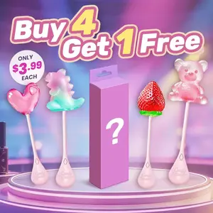 Candy Master MeCandy 4D Music Lollipop - Bone Conduction Tech, K-pop Music Lollipop | Sugarfree Fruity Flavor, Halal Certified | 4D Bear/Strawberry/Dinosaur/Heart Shapes |
