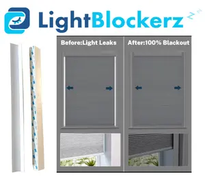 2 Pack LightBlockerz Crisp White 30" L-Shaped Light Blocking Strips for Windows Solid 100% Blackout Solution Eliminate Light Leaks Easy Install