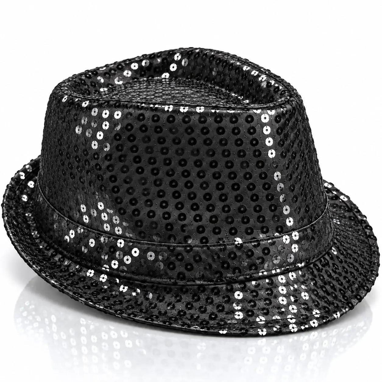 AK TRADING CO. Fashionable Sequin Fedora Party Hat – Unisex Sparkling Accessory for Costumes, Parties, Events & Everyday Style