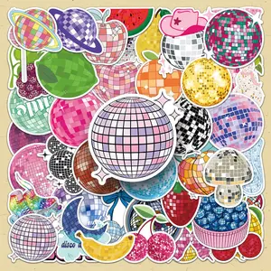 Disco Ball Pattern Sticker, 50pcs/set Colorful DIY Decorative Sticker, Graphic Decal, Funny Stickers, DIY Decals for Scrapbooking, Journaling, Gift Wrapping, Greeting Cards
