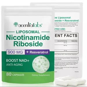 Liposomal Nicotinamide Riboside w/Resveratrol & Quercetin - High Purity NAD Supplement for Anti-Aging, Energy, Focus - 80