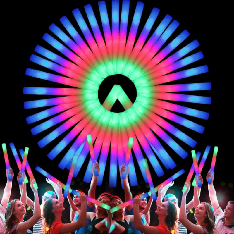 103 PCS LED Foam Glow Sticks, Glow Sticks Bulk Party PackWith 3 Modes Colorful Flashing, Glow In The Dark PartySupplies, Light Up Foam Sticks For Wedding, July 4th,Birthday, Raves, Concert Goodie Bag Stuffers Gifts