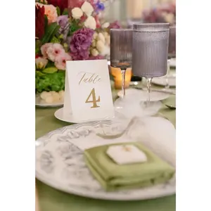 Tented Table Numbers - Style No. 2 | Card Stock with Printed Digits
