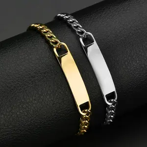 SFL-S-B02  Personalized Simple Can Carve Writing Custom Bracelet Stainless Steel Three-Color Curved Bracelet Creative Gift for Men and Women