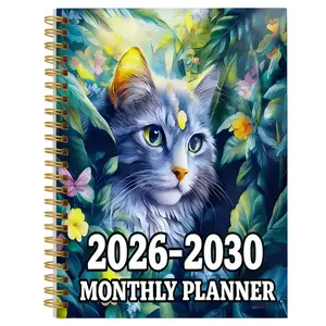 2026-2030 Monthly Calendar - From January 2026 to December 2030, 5-year monthly calendar, colorful cat-themed cover design, annual calendar planner, Spiral Bound Planner, month labels, 60-month calendar, 5.5 inches x 8.3 inches