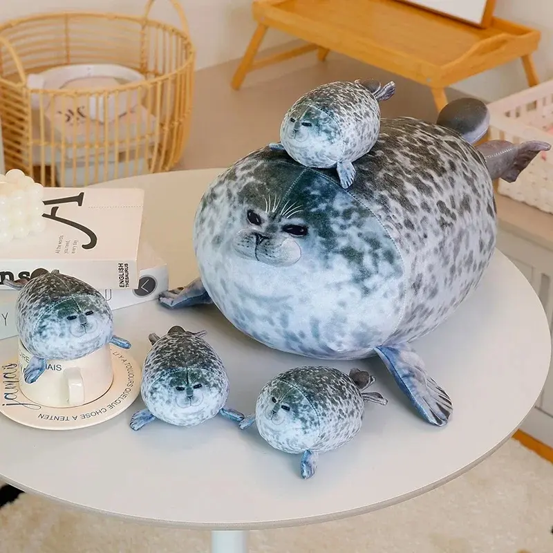 Simulation Seal Sea Lion Plush Toys Hot Sale Mom-Seal Doll Cozy Cotton Stuffed Throw Pillow Back Cushion Cute Gift