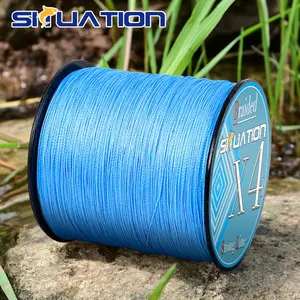 SIIUATION Blue 300m-328YDS  Super Strong Fishing Line, 4-Strand Multifilament PE Anti-abrasion Braided Line, 12 25 40 60 80 100LB For Smooth Long Casting Fishing Tools Fishing Equipment, Fishing Tackle