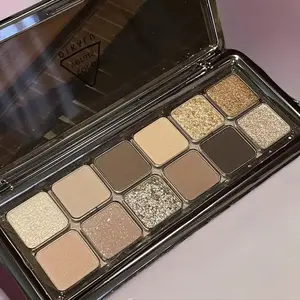 12 Colors Shimmer Glitter Eyeshadow Palette, Shimmer Sparkle Palette, Matte Eye Shadow Palette, Blendable Eyeshadow Powder, Colorful Eye Makeup Products for All Occasions and Styles