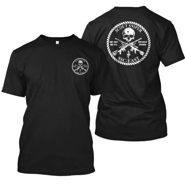 Marine Scout Sniper Course East Unisex T-Shirt - Official Military Apparel For Sharpshooters Cotton Fit