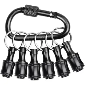 2026 NEW 6PCS Keychain Bit Holder,Hex Drill Bit Holder for Impact Driver Drill Bit,Screwdriver Bit Holders for Tools and Gifts for Men,Black